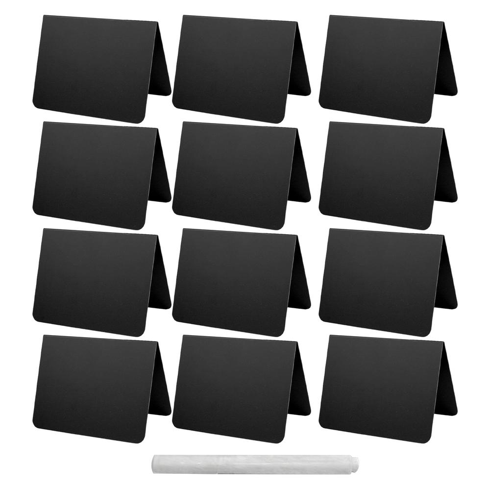 

Food Display Signs 12pcs Food Message Chalkboard With 1pc White Pen Black Chalkboard For Display Food Place Name Business чорний
