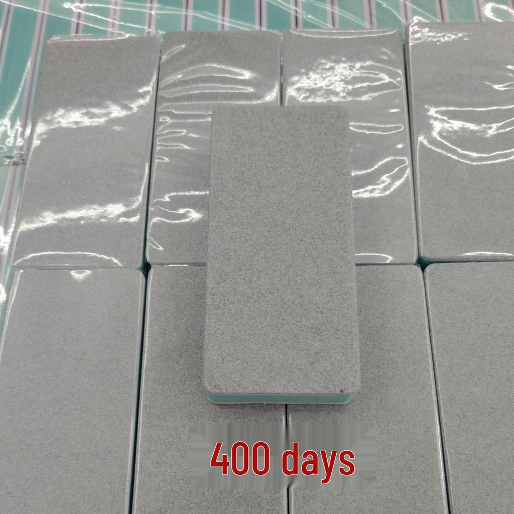 Pilă de Unghii Verde & Albă cu Două Fețe, Bloc de Lustruit - Pilă Argintie pentru Instrumente de Manichiură