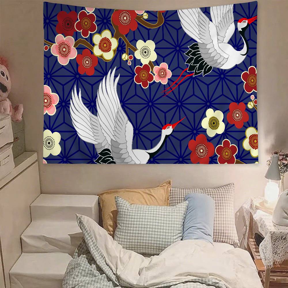 Crane Tapestry Wall Hanging Tapestry Art Deco Blanket Curtain Hanging At Home Bedroom Living Room Decor