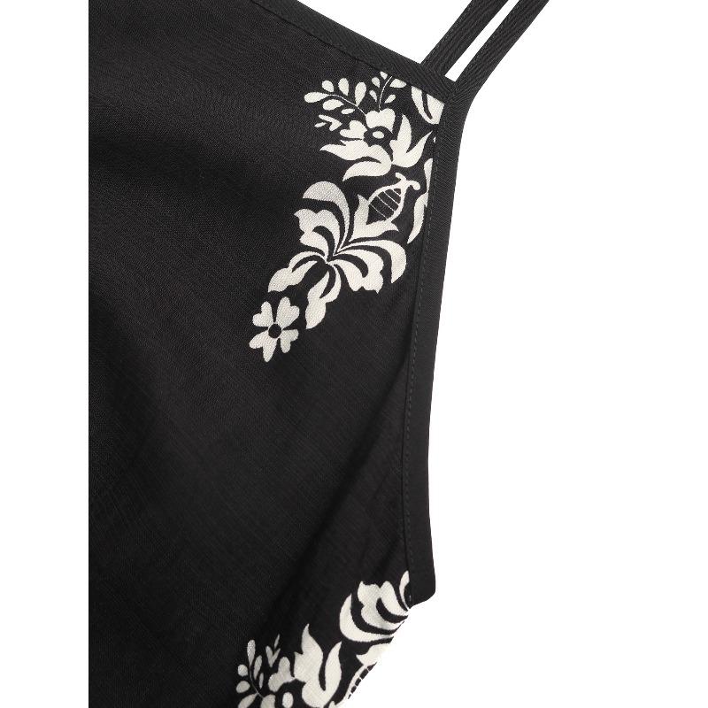 Damenmode Sommer Frühling Ärmellose Hosenträger Lose Taille Freizeitkleider