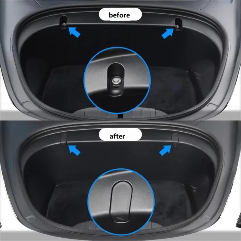 2Pcs Car'S Front Trunk Hook Eject Clip Installation Car Spare Box Hook for Tesla Model 3 2017-2020 ABS Auto Interior Accessorie
