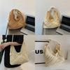 Chic Fashionable Knitted Shoulder Bag For Women In Brown And Beige Colors For Everyday Use