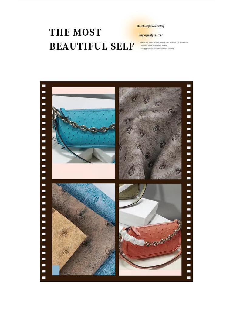 Umweltfreundliches hydrolysebeständiges 0,9 mm PVC-Leder mit Straußenmuster für Gepäck, Handtaschen, Möbel, Geschenkboxen und Gürtel