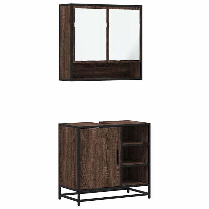 VidaXL Ensemble De Meubles De Salle De Bain 2 Pcs Chêne Marron, Armoire De Rangement, Armoire De Bain, Meuble De Toilette 3300939
