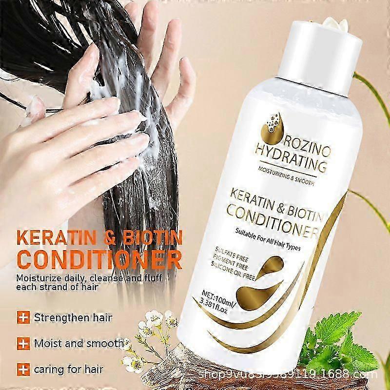 Keratin Biotein Rozino Hair Mask, Repair Treatment, 2 Pack, with Argan Oil & Coconut Oil, Deep Conditioning for Dry Damaged Hair, 100ml