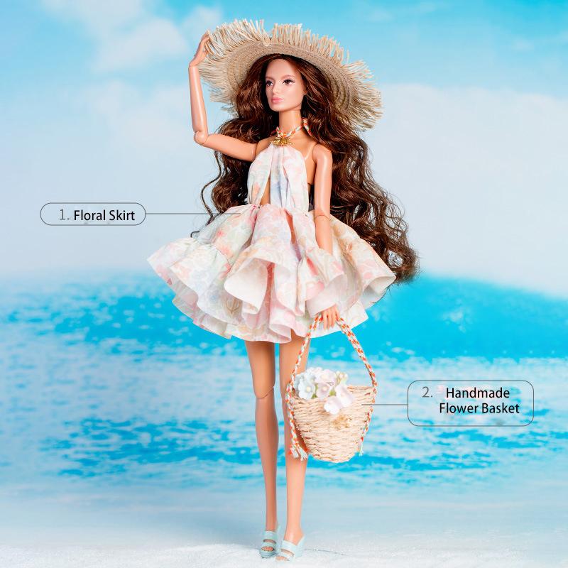 Modepuppenkleidung Für 30cm 1/6 Supermodel Puppenzubehör Inselurlaub Serie Cowboystiefel Rock Kleiderset Mädchen Geschenk Spielzeug