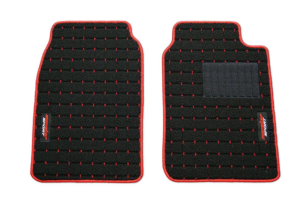 MONSTER SPORT Floor Mats for Cappuccino Manual Black X [EA11R/EA21R] Transmission, Red, 894501-2800M