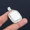 Radiant Natural Scolecite Engagement Bezel Art Deco New Boho Pendant 925 Silver