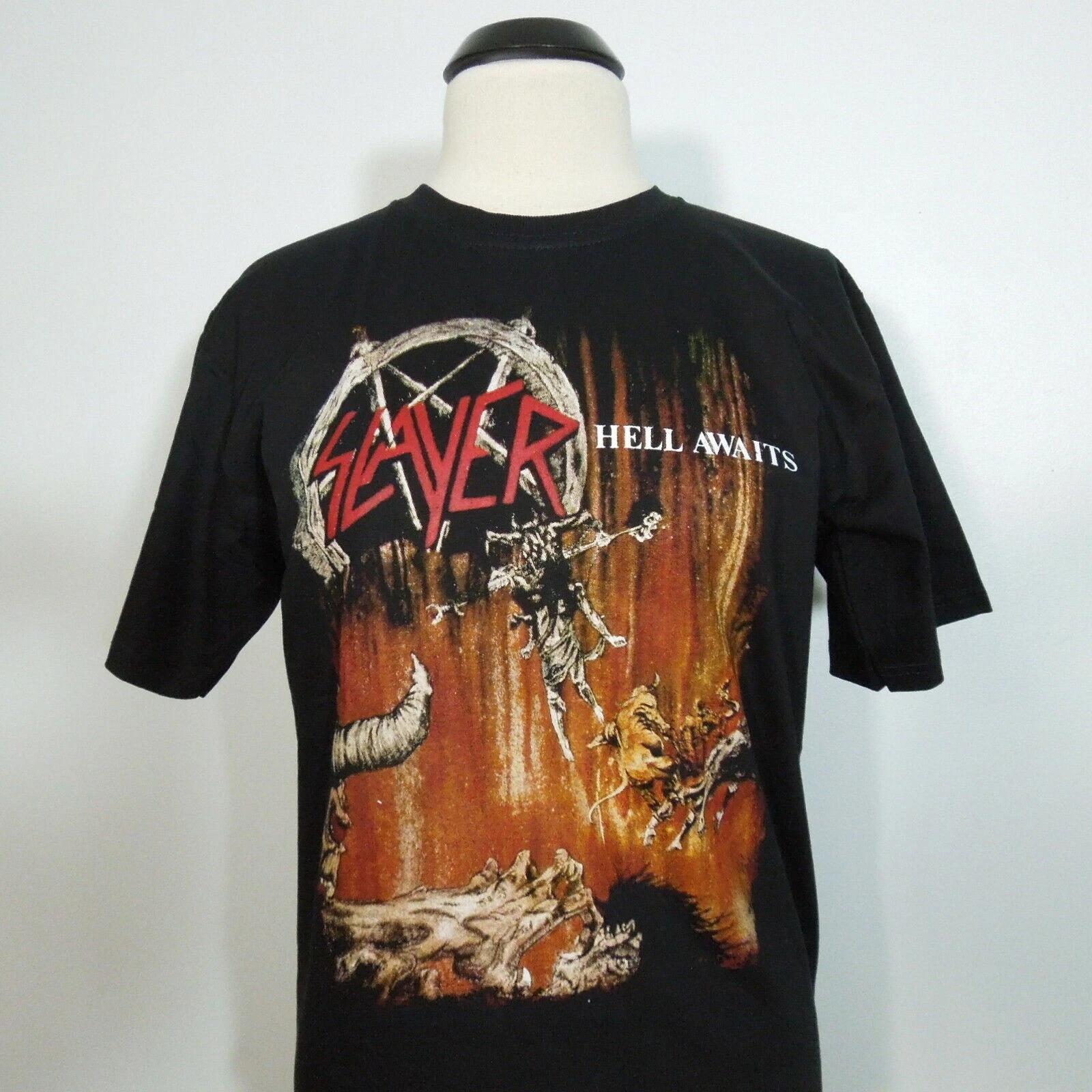 SLAYER Hell Awaits S SMALL T-Shirt Black Band Logo 3XL