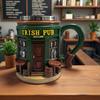 Irish Pub Stein Beer Mug Sculpted Ceramic Coffee Cup with Classic Bar Design 300ml Embossed Tea Mug Gift for Beer Lovers