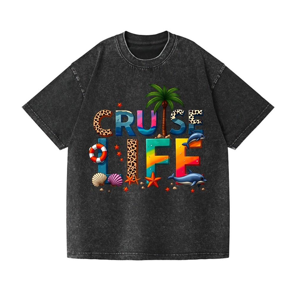 Cruise Life Vacation Gift Washed Oversized T-Shirt Souvenir Tee For Cruise Lover S разноцветный