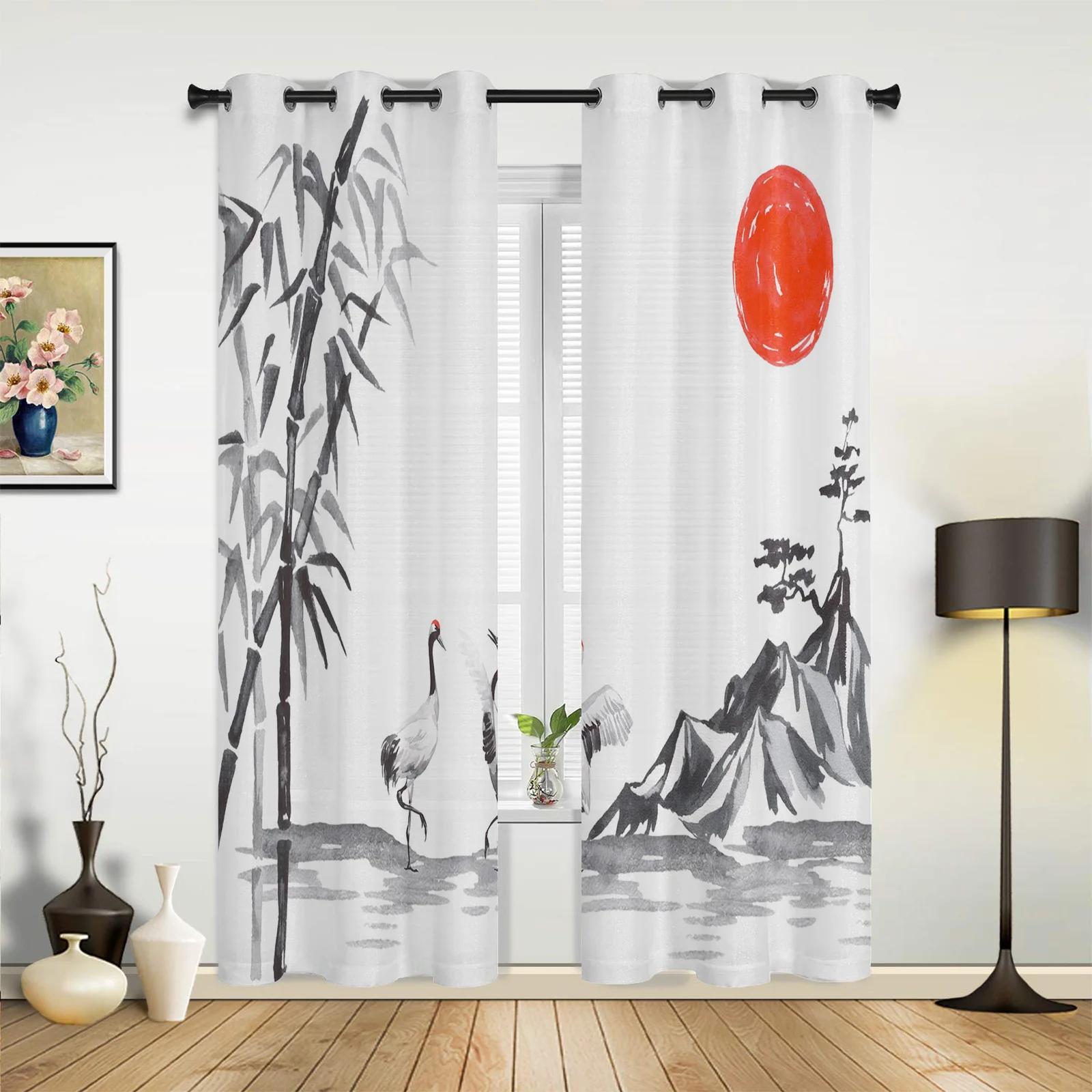 

Китайский стиль Пейзаж Живопись Шторы для спальни Гостиная Шторы Кухня Детская комната Оконные занавески Домашний декор 135W x 60H(cm) x1