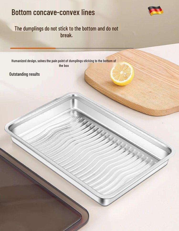 Food-Grade Stainless Steel Dumpling Freezer Storage Box