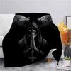 Viking Warrior Flannel Blanket,Warm Soft Cozy Throw Blanket for Bedroom Bed Sofa Travel,teen Adult Black Home Decor Blanket Gift