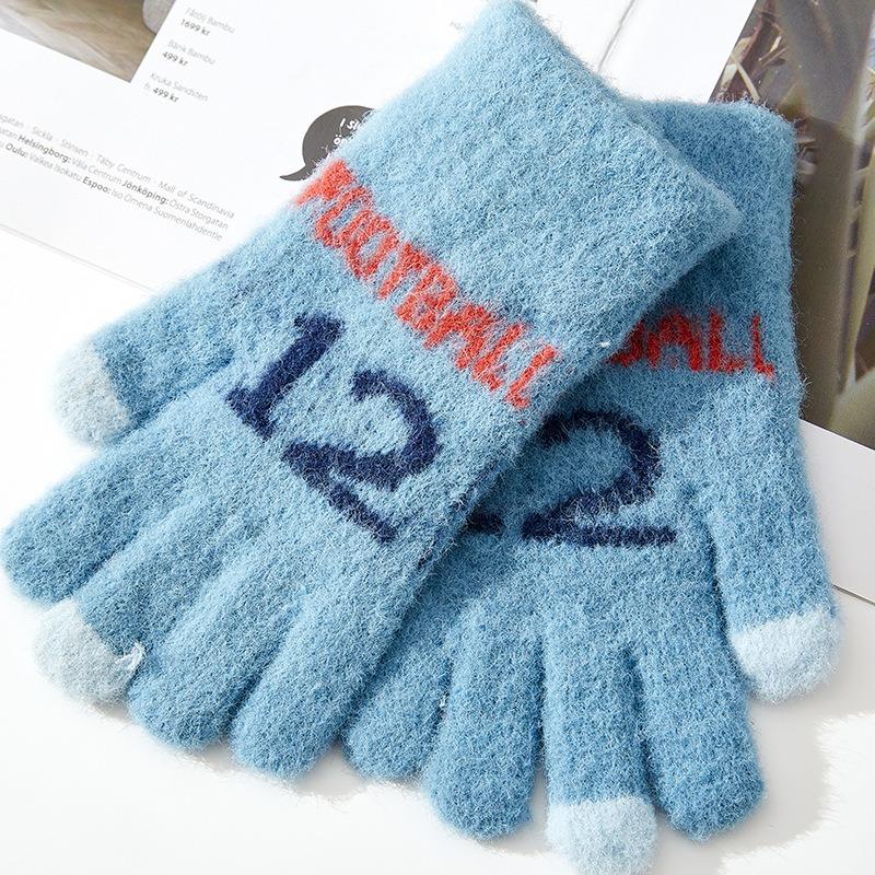 - Years old~ Middle-aged and older children's winter new children's thermal knitted gloves Boys and boys Elementary school students Digital jacquard