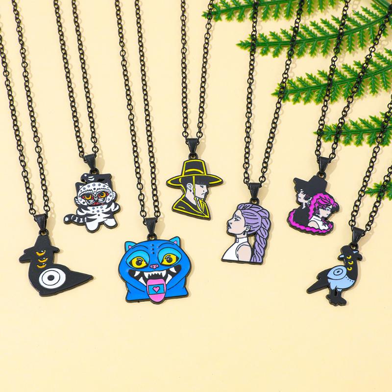 Colar com Pingente de Personagem de Desenho Animado Caçadores de Demônios K-Pop Acessórios de Joalheria Presente