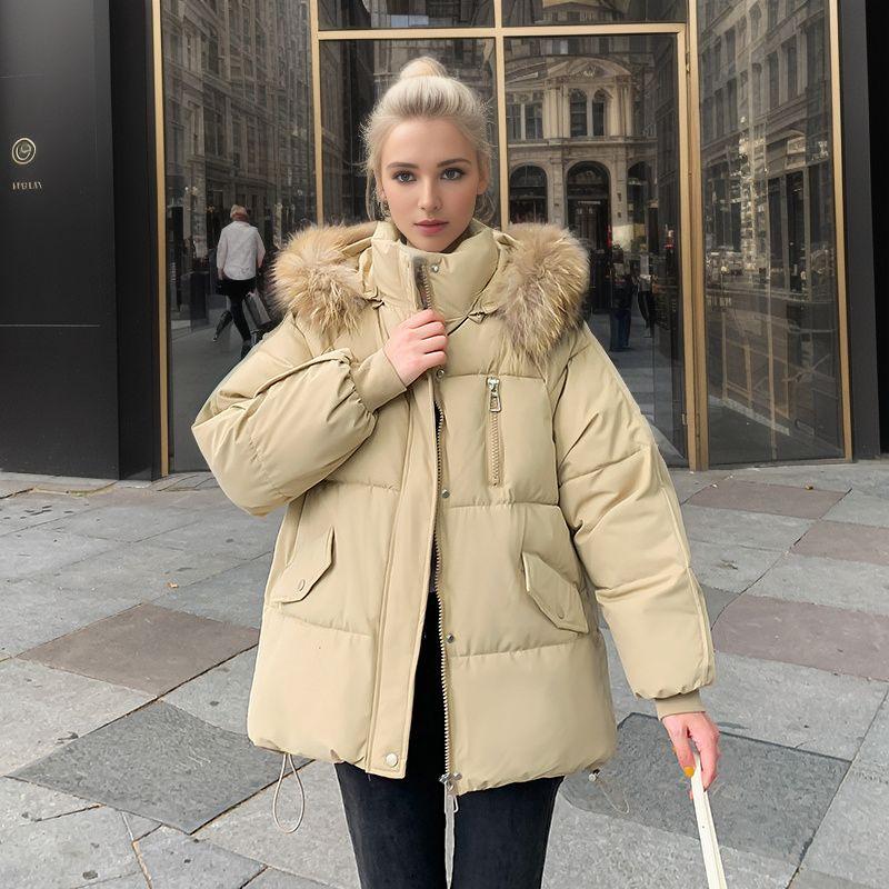 New winter -padded clothes women's short large-size cotton-padded clothes loose casual thickened warm jacket