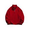 Felpa da uomo con colletto alto e zip in pile per l'inverno, stile casual urbano
