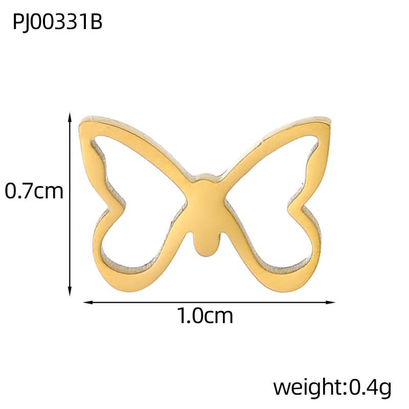 CARLIDANA2PCS DIY Butterfly Starfish Clover Flower Handmade Accessories Charm Stainless Steel Gold Plated Pendant Jewelry