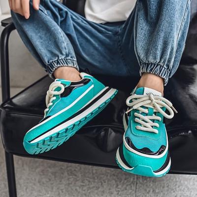 Mode Herrenschuhe 2025 Sommer Casual Sportschuhe Modetrend Vielseitige Dickbesohlte Bequeme Leichte Schnür-Plateau-Sneakers