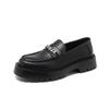 2025 new spring chain loafers men's one-pedal platform thick heel British style small leather shoes 18621-R