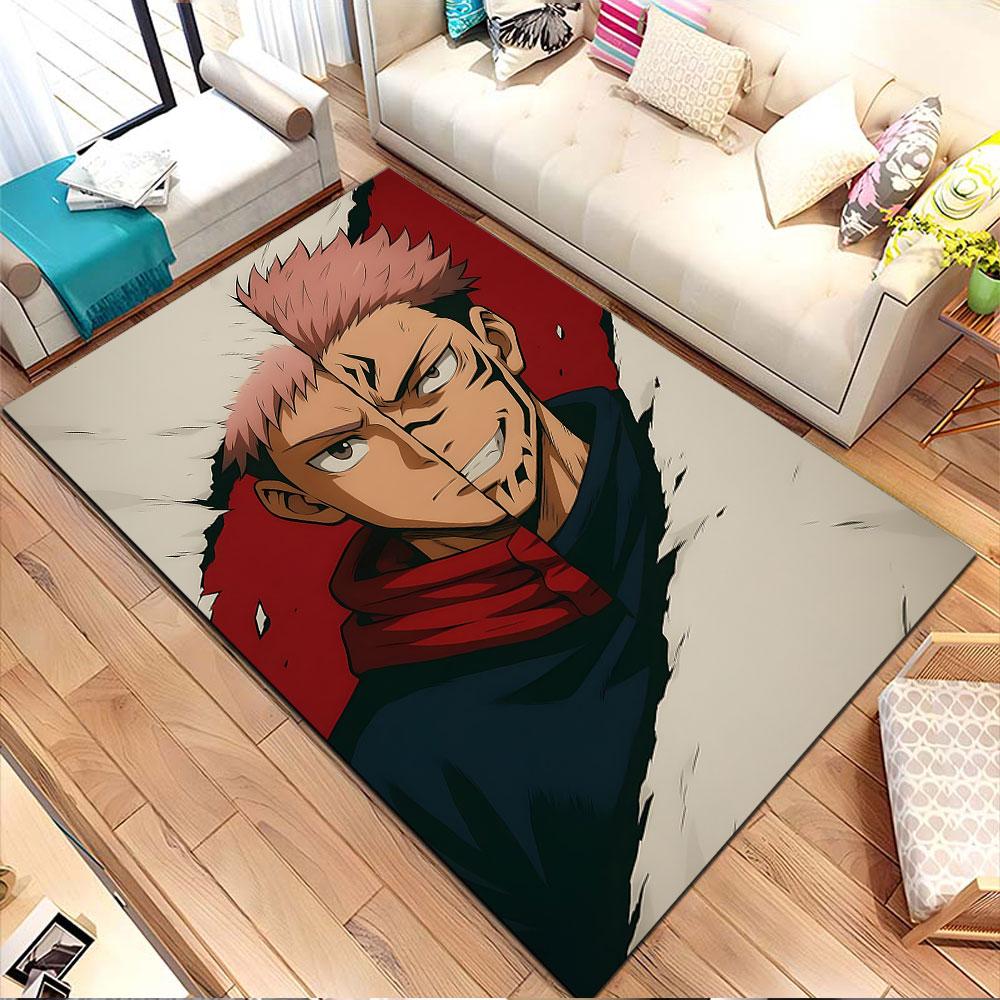 Split Persona Anime Rug Design Patterned Carpet, Non Slip Mat Suitable for Living Room and Bedroom Sofas