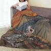 Moo Deng Vintage Art Painting Blanket Soft Warm Funny Animal Throw Blankets for Sofa 50x60 Inches Multiple Sizes Bedding Throws