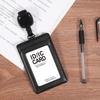 Dual-Use Genuine Leather ID Card Holder with Retractable Lanyard: Horizontal & Vertical Slots for Employee Badge or Exhibition Tag