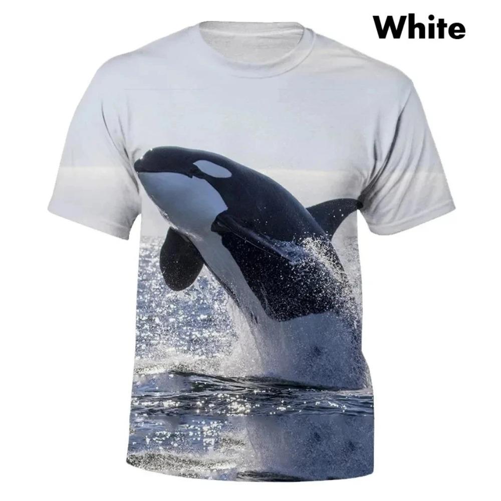 

Summer New Cute Dolphin Pattern Women s Printed T-shirt Street Popular Harajuku Round Neck Plus Size Fashion Top Short Sleeve 6XL