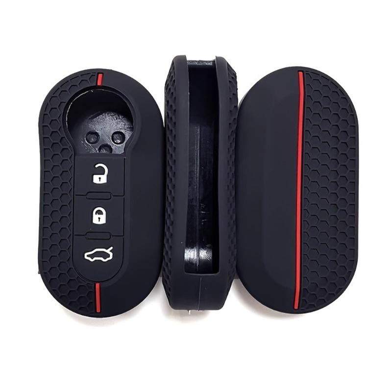 Flexible Stretchable 3 Button Folding Remote Key Shell Protective Case Housing Suitable For 500 500L Flip Style Car Key
