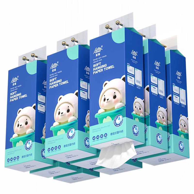 Hanging Household Tissue Box - 1000 Sheets of Virgin Wood Toilet Paper
