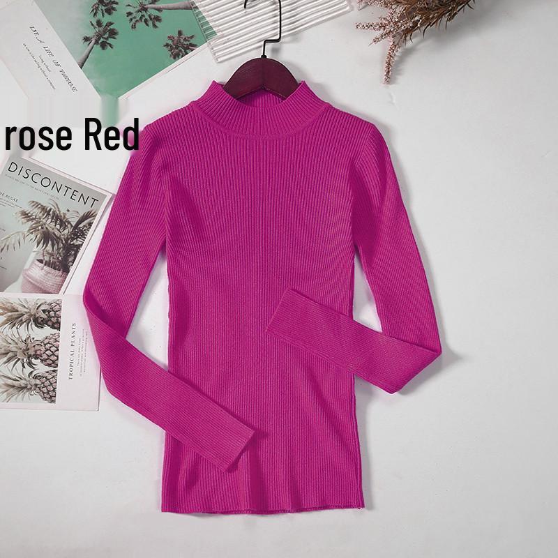 Women s Half High Neck Long Sleeve Slim Fit Knit Sweater for Autumn Winter One Size 1160₽