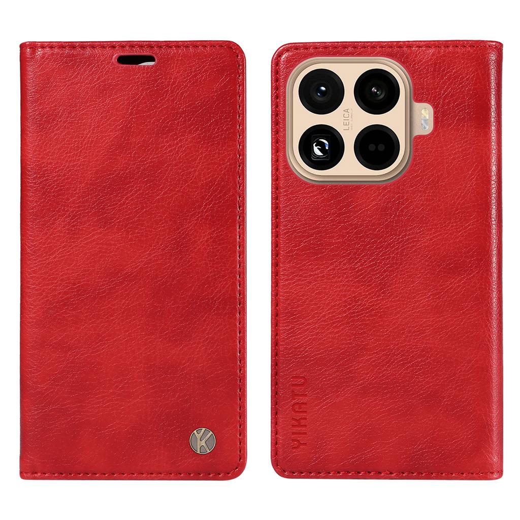 For Xiaomi 15T Pro Wallet Case YIKATU YK-006 Magnetic Closure Leather Phone Cover Litchi Texture
