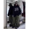 Women's 2025 American Style Thickened Hoodie - Autumn/Winter Plus Velvet Heavyweight, Loose Fit, Lazy Style Outerwear