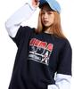STUFF X Ju Jae-Beom Pixel Dt Logo Layered Long Sleeve T-Shirt Navy