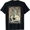 Cottagecore Aesthetic Frog Playing Banjo On Skull Vintage T-Shirt