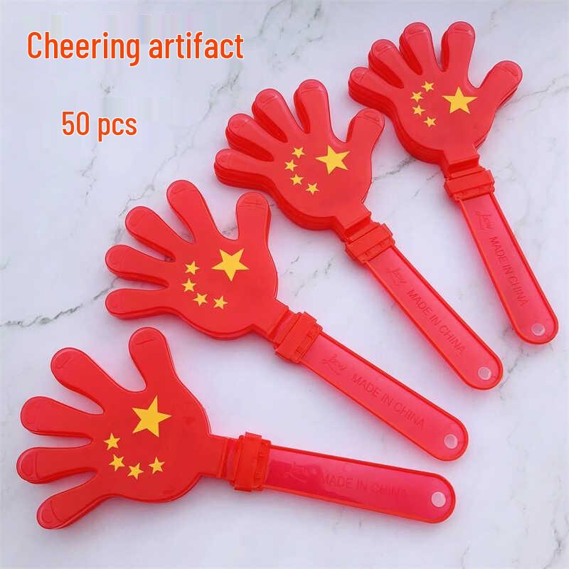 Luminous Red Flag Hand Clappers for National Day Concerts and Sports Events