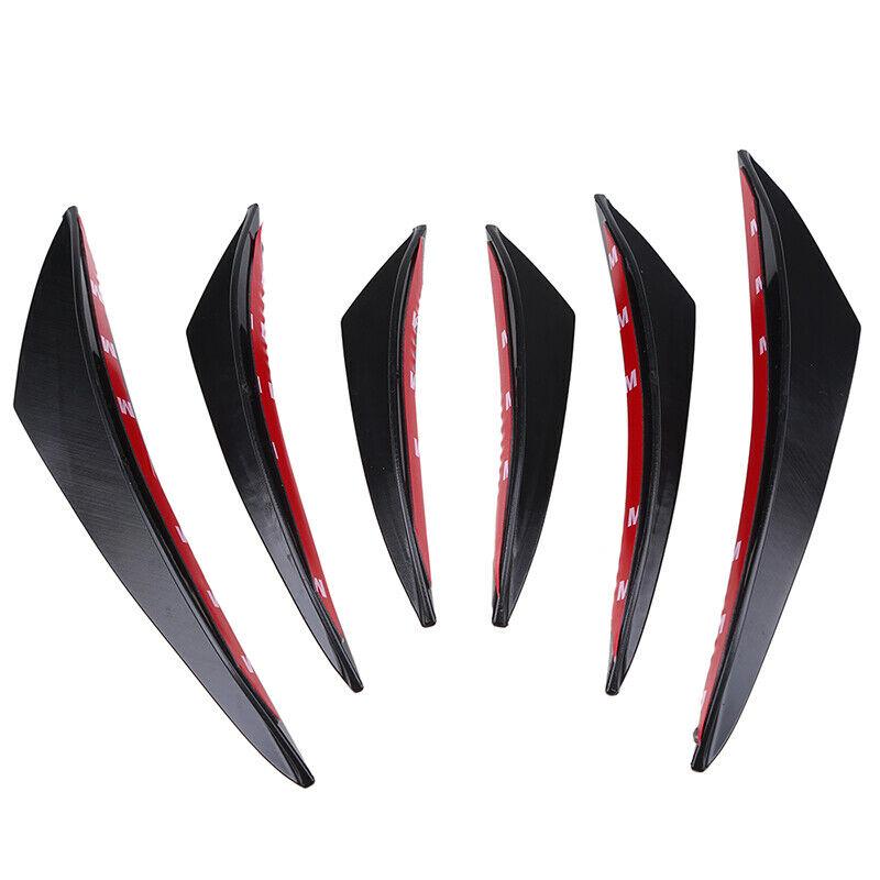 6Pcs Auto Front Lip Splitter Flossen Körper Spoiler Canards Refit Glanz Schwarz