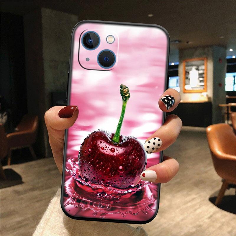 Kirsch Sommerfrucht Hülle für Samsung A11 A12 A13 A15 A52S A53 A55 A56 A70 A71 A72 A73 F06 F16 F56 S10 Plus S10e
