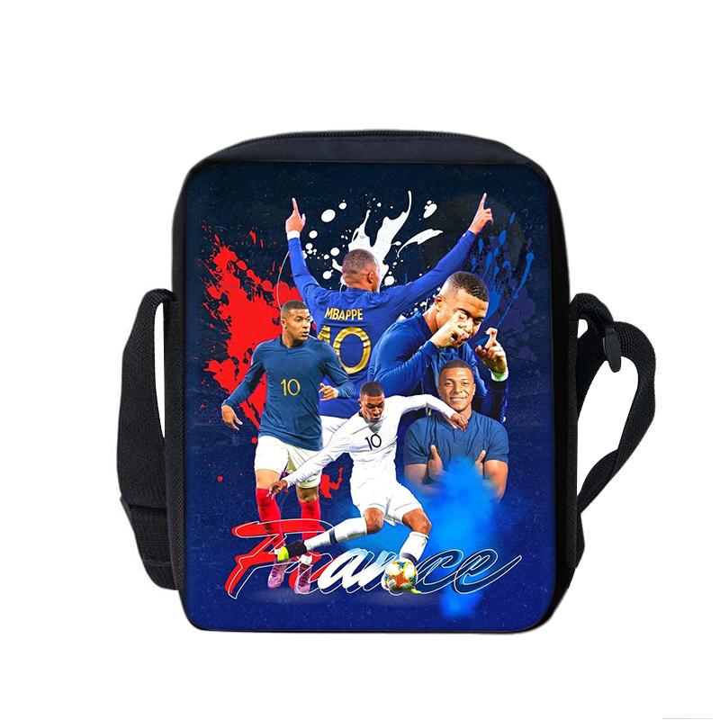 M-Mbappe Printed Shoulder Messenger Bag Handbag Football Star School Bags Phone Bag Football Sports Shopping Bag Best Gift