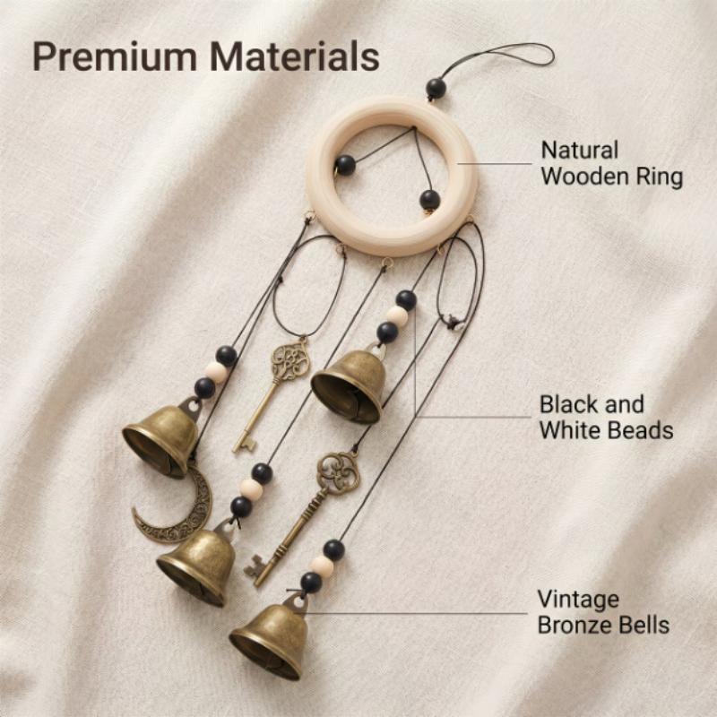 Vintage Witch Bells Wind Chime Moon Star Metal Hanging Ornament Home Wall Decor For Indoor Patio Garden Door Decoration Gift
