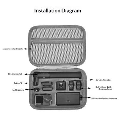 Hard Shell Carrying Case for Action 6 Camera Waterproof PU and Multiple Internal Compartments Accessories Organization