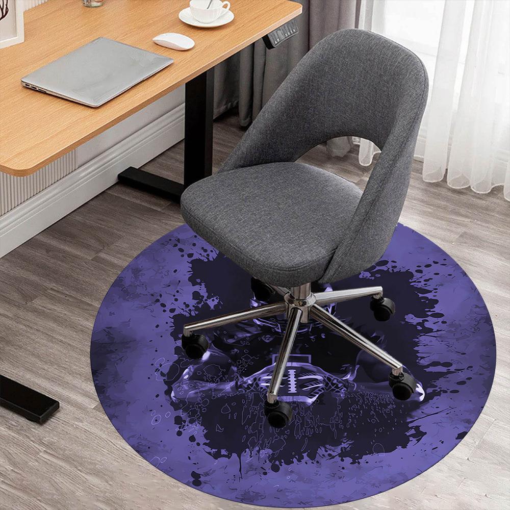 1pc Football Player Pattern Office Round Rugs, Under Chair Round Rugs for Living Room, Bedroom, Bathroom Decoration Carpet 091874