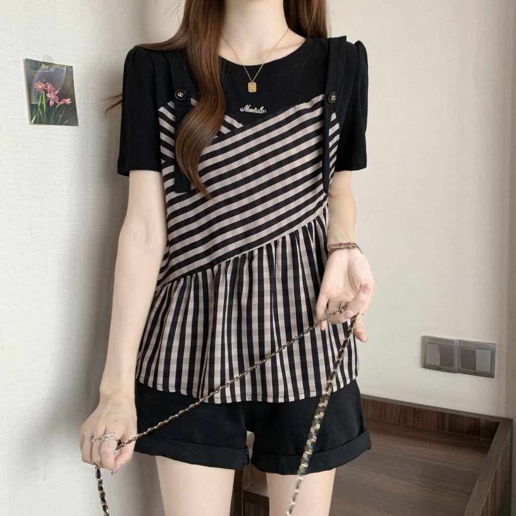Basic T Shirt Women Summer Loose Fit Polyester Soft Casual Wear For Commuting