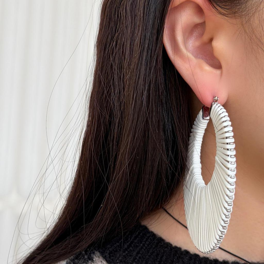 High-End Retro Versatile Ear Cuffs: Colorful Woven Hoops with 925 Silver Studs