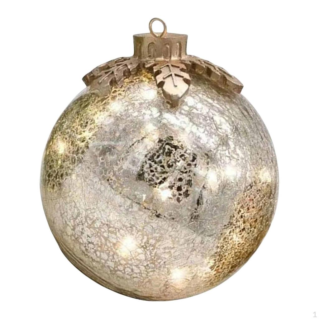Led Lights up Glass Ball Christmas Ornament Decorative Baubles 10cm Orb Warm Light Lamp for