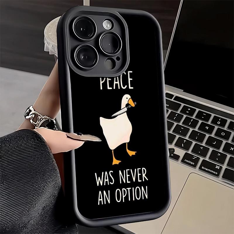Phone Case for iPhone 17 Air 16E 15 16 Pro Max Funny Cartoon Goose Game Cover 14 Plus 13 12 Mini Soft Shell Silicone Fundas
