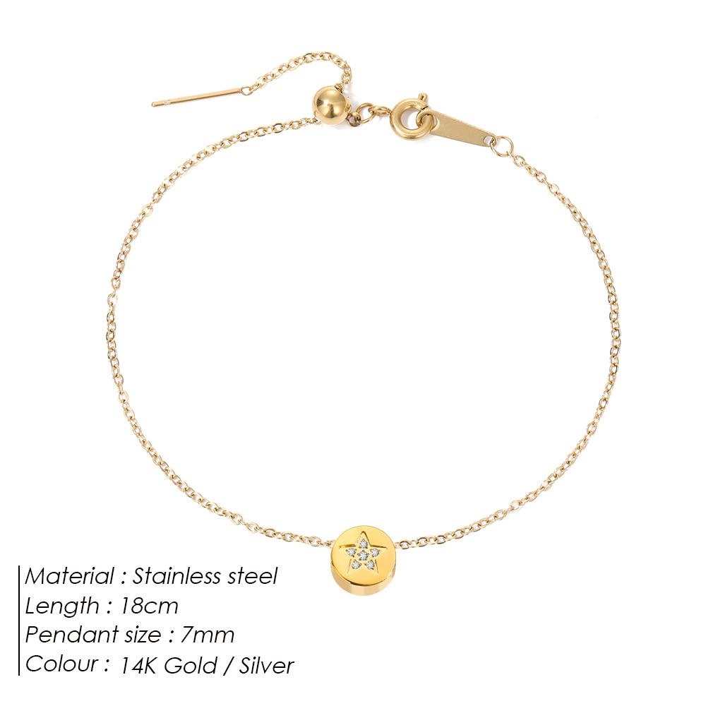 EManco Mini Delicate Round Jewelry Stainless Steel Gold-Plated Bracelet Simple Party Favors