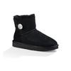 UGG Mini Bailey Button Bling Fleece Lined 'Black White' Women's 1016554-BLK