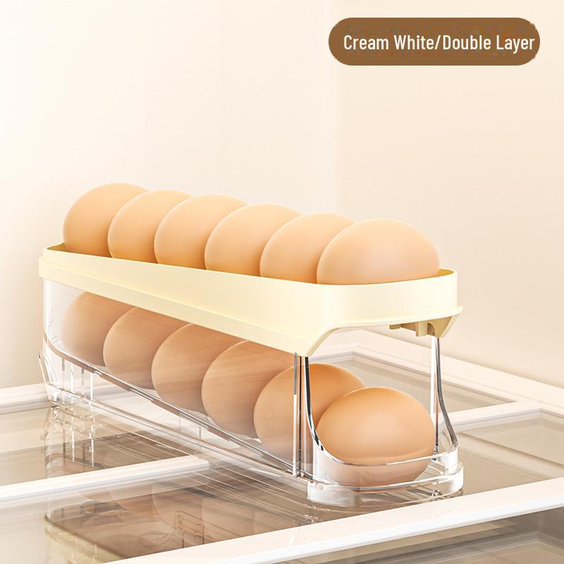 

Стеллаж для хранения яиц в холодильнике, ящик для яиц Slide Rolling для кухни